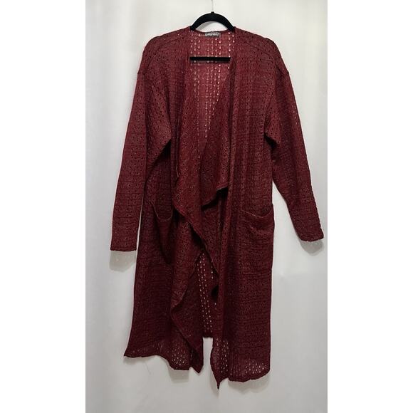 NWT Sweater Long Lightweight Color Cranberry Size 1X - Picture 1 of 4